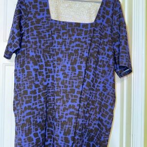 Blue and Brown Women's Top